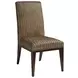 Lowell Black and Brown Leather Upholstered Dining Chair with Nailhead Trim
