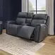Warren Gray Leather 77" Zero Gravity Power Reclining Loveseat with Console and USB Charging
