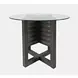 Altamonte Brushed Gray 48" Round Glass Top Counter Height Dining Table