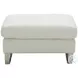 Constantin White Leather Ottoman