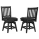 Ashford Black Swivel Upholstered Game Chair Set of 2