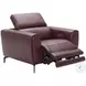 Lorenzo Merlot Italian Leather Recliner