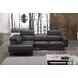 Davenport Slate Grey Top Grain Leather LAF Sectional