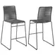 Kai Charcoal And Gunmetal Upholstered Bar Stool Set of 2