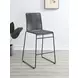 Kai Charcoal And Gunmetal Upholstered Bar Stool Set of 2