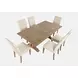 Carlyle Crossing Medium Brown Upholstered 7 Piece Dining Set
