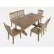 Carlyle Crossing Medium Brown 6 Piece Dining Set with Bench