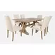 Carlyle Crossing Medium Brown Upholstered 7 Piece Dining Set