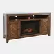 Fairview Oak Dark Brown TV Stand with Electric Fireplace