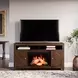 Fairview Oak Dark Brown TV Stand with Electric Fireplace