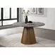 Franklin Gray and Dark Oak Round Marble Top Dining Room Set