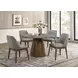 Franklin Gray and Dark Oak Round Marble Top Dining Room Set