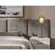 Joinery Espresso Oak and Brindle Gray Performance Fabric Queen Upholstered Wall Panel Bed