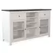 Carriage House Cottage White and European Dark 2 Glass Door Buffet