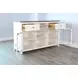 Carriage House Cottage White and European Dark 2 Glass Door Buffet