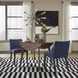 Space Savers Satin Walnut and Denim Blue Upholstered 3 Piece Extendable Drop Leaf Dining Set