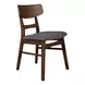 Space Savers Satin Walnut and Gray Upholstered 4 Piece Triangle Dining Set
