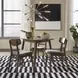 Space Savers Satin Walnut and Gray Upholstered 4 Piece Triangle Dining Set