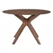 Space Savers Satin Walnut and Denim Blue Upholstered 5 Piece Pedestal Base Dining Set