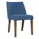 Space Savers Satin Walnut and Denim Blue Upholstered 5 Piece Rectangular Dining Set