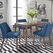 Space Savers Satin Walnut and Denim Blue Upholstered 5 Piece Rectangular Dining Set