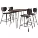 Nature's Edge Slate and Dark Brown Upholstered 5 Piece Counter Height Dining Set