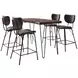 Nature's Edge Slate and Dark Brown Upholstered 5 Piece Counter Height Dining Set