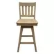 Wooden Barstools Natural Oak Slat Back Swivel Bar Stool Set of 2