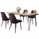 Nature's Edge Natural and Dark Brown Upholstered 5 Piece Dining Set