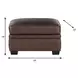 Dawson Brown Chestnut Leather Upholstered Rectangular Ottoman
