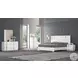 Kyoto White and Gold Lacquer Queen Platform Bed