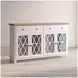 Aurora Hills Brushed White 4 Door Accent Cabinet