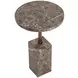 Zuri Dark Emperador Round Concrete Top Outdoor End Table