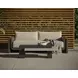 Ravina Louis Cream and Gray Performance Fabric Outdoor 96" Sofa