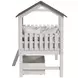 Lodge Cookies and Cream Twin Loft Bunk Bed with Ladder and Fencing