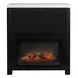 Fireside Consoles Black and White Sintered Stone Top Fireside Console with USB Charging