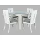 Urban Icon White and Gray Upholstered 5 Piece Dining Set