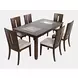 Urban Icon Brown and Gray Upholstered 7 Piece Dining Set