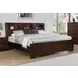 Jessica Cappuccino California King Storage Panel Bed with Bookcase and LED