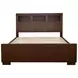 Jessica Cappuccino California King Storage Panel Bed with Bookcase and LED