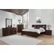 Jessica Cappuccino California King Storage Panel Bed with Bookcase and LED