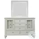 Sandy Beach Cream White 11 Drawer Dresser with Mirror