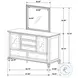 Sandy Beach Cream White 11 Drawer Dresser with Mirror