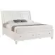Sandy White King Storage Sleigh Bed