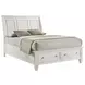 Sandy White Queen Storage Sleigh Bed