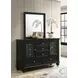 Sandy Beach Black 11 Drawer Dresser with Mirror