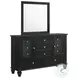 Sandy Beach Black 11 Drawer Dresser with Mirror