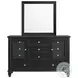 Sandy Beach Black 11 Drawer Dresser with Mirror