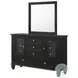 Sandy Beach Black 11 Drawer Dresser with Mirror