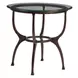 Metal Designs Antique Copper Round Glass Top Patois End Table